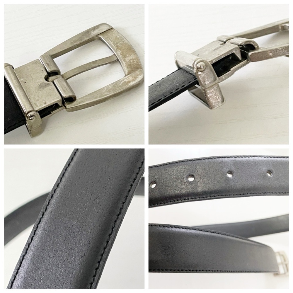 Fendi black leather silver buckle unisex vintage belt - Picture 8 of 11
